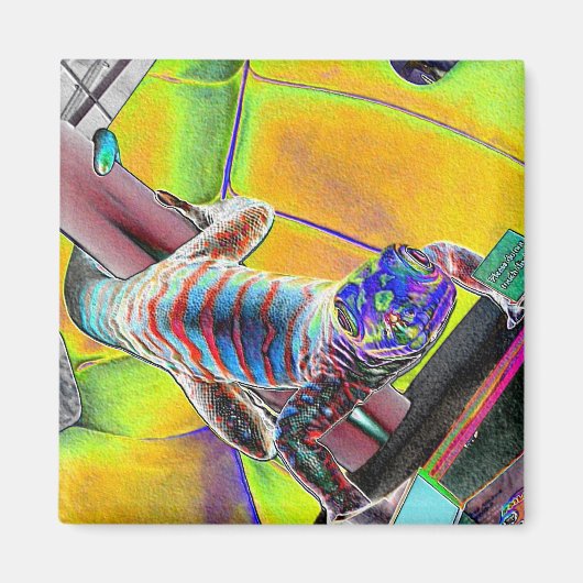 Fluoreszenz Lizard Magnet (Vorne)