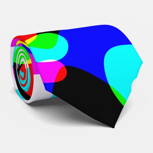 Fluoreszenz Retro Neon Plasma Blobs Krawatte (Gerollt)
