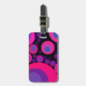 Fluoreszenz-rosa-Circle-Mosaik Gepäckanhänger (Vorderseite vertikal)