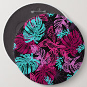 Fluoreszenz-tropische Blätter Button (Vorne & Hinten)