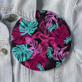 Fluoreszenz-tropische Blätter Button