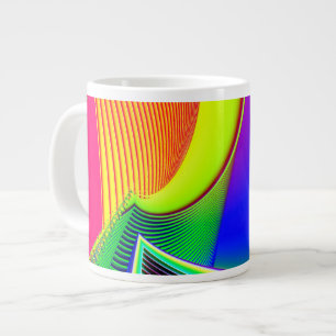 Fluoreszenzboote und Riesenwachs-Fraktal Jumbo-Tasse