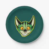 Fluoreszenzfarbstoff-Cartoon-Cat-Paper-Teller Pappteller (Vorderseite)