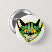 Fluoreszenzierendes Cartoon Cat Button-Abzeichen Button (Vorne & Hinten)