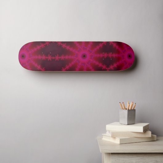 Fluoreszenzrosa Fraktal Starfish Abstrakte Kunst Skateboard (Wandkunst (Horz))