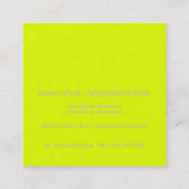 fluoreszierend gelb - fügen Sie Ihr Logo hinzu Quadratische Visitenkarte (Rückseite)