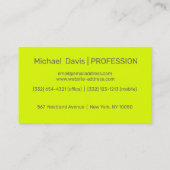 fluoreszierend gelb - fügen Sie Ihr Logo hinzu Visitenkarte (Rückseite)