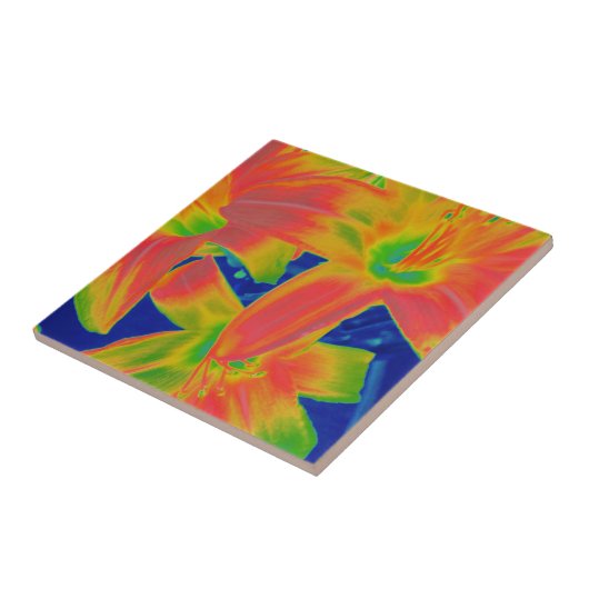 fluoreszierende Blume Fliese (Seite)