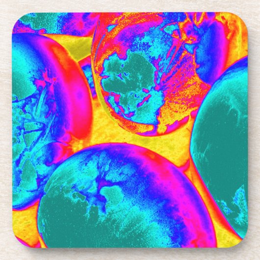 fluoreszierende Eier Getränkeuntersetzer (Vorderseite)