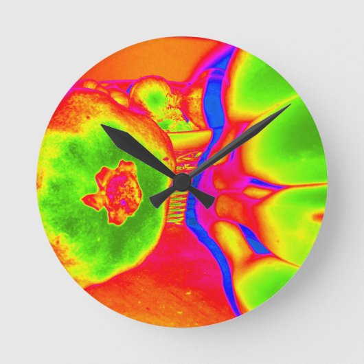 fluoreszierende Frucht Runde Wanduhr (Vorderseite)