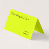 fluoreszierende gelbe Vollfarbe Visitenkarten (Rückseite)