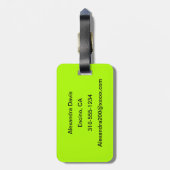 fluoreszierende grüne Solid Color Gepäckanhänger (Rückseite vertikal)