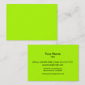 fluoreszierende grüne Solid Color Visitenkarte (Vorne/Hinten)