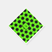 Fluoreszierende Neon-Green-Fußball-Fanspieler-Init Serviette (Ecke)