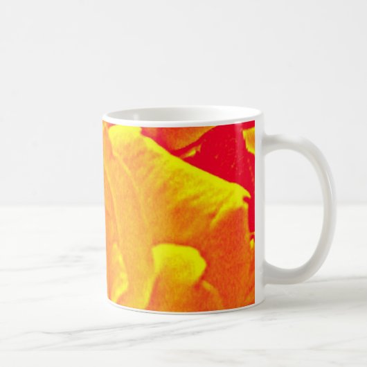 fluoreszierende Rose orange Kaffeetasse (Rechts)