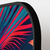 Fluoreszierende tropische Aquarellpalme Blätter Na Pickleball Schläger (Linke Seite)