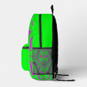 fluoreszierende Wellen - mit Monogramm Bedruckter Rucksack (Rechts)