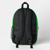 fluoreszierende Wellen - mit Monogramm Bedruckter Rucksack (Rückseite)