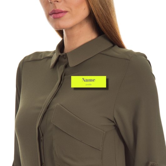 fluoreszierender, feiner Name Namensschild