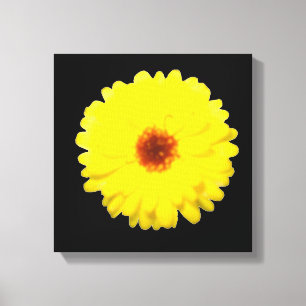 Fluoreszierender gelber Ringelblumen-Leinwanddruck Leinwanddruck