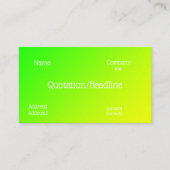 fluoreszierender grün-gelber Farbverlauf Visitenkarte (Vorderseite)