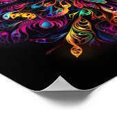 fluoreszierender Multicolor-Stammnetzdruck Poster (Ecke)
