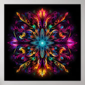 fluoreszierender Multicolor-Stammnetzdruck Poster (Vorne)