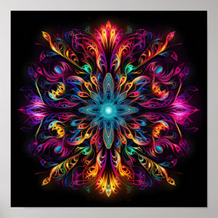 fluoreszierender Multicolor-Stammnetzdruck Poster