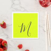 fluoreszierendes gelb - chic monogramm serviette (Beispiel)