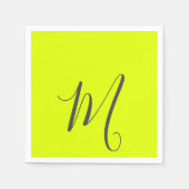 fluoreszierendes gelb - chic monogramm serviette (Vorderseite)