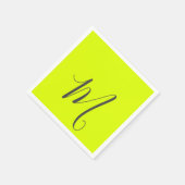 fluoreszierendes gelb - chic monogramm serviette (Ecke)