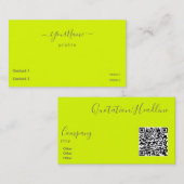 fluoreszierendes gelb - elegant - QR-Code Visitenkarte (Vorne/Hinten)