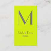 fluoreszierendes Gelb - fett Monogramm Visitenkarte (Vorderseite)