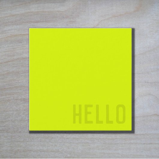 fluoreszierendes Gelb - HELLO Quadratische Visitenkarte