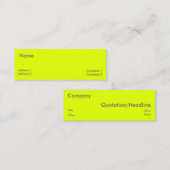 fluoreszierendes Gelb Mini Visitenkarte (Vorne/Hinten)
