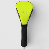 fluoreszierendes Gelb - Monogramm hinzufügen Golf Headcover (Vorderseite)