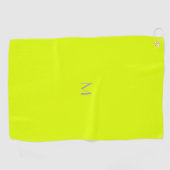 fluoreszierendes Gelb - Monogramm hinzufügen Golfhandtuch (Horizontal)