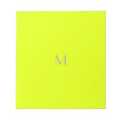 fluoreszierendes Gelb - Monogramm hinzufügen Notizblock (Vorderseite)