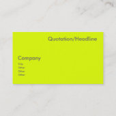 fluoreszierendes Gelb Visitenkarte (Rückseite)