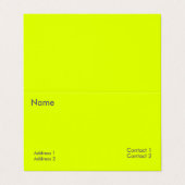 fluoreszierendes Gelb Visitenkarten (Außenseite Aufgefaltet)