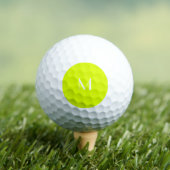 fluoreszierendes Gelb - weißes Monogramm Golfball (Insitu T-Shirt)