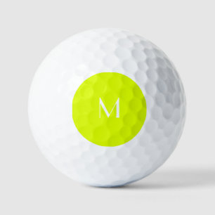 fluoreszierendes Gelb - weißes Monogramm Golfball