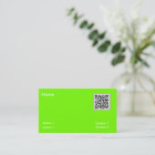 Fluoreszierendes Grün - QR-Code Visitenkarte (Stehend Vorderseite)
