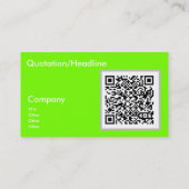 Fluoreszierendes Grün - QR-Code Visitenkarte (Rückseite)