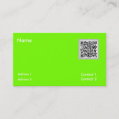Fluoreszierendes Grün - QR-Code Visitenkarte (Vorderseite)