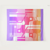 Fluoreszierendes pastellfarbenes geometrisches Mus Wandteppich (Vorderseite (Horizontal))