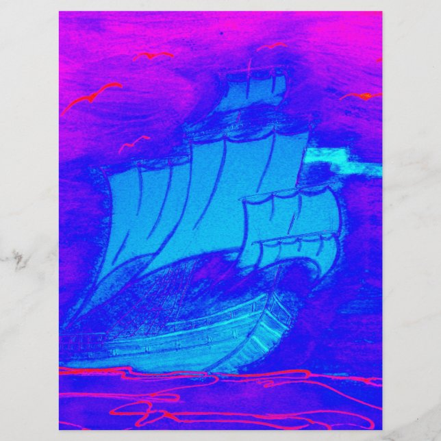 fluoreszierendes Segelboot 1 (Vorderseite)
