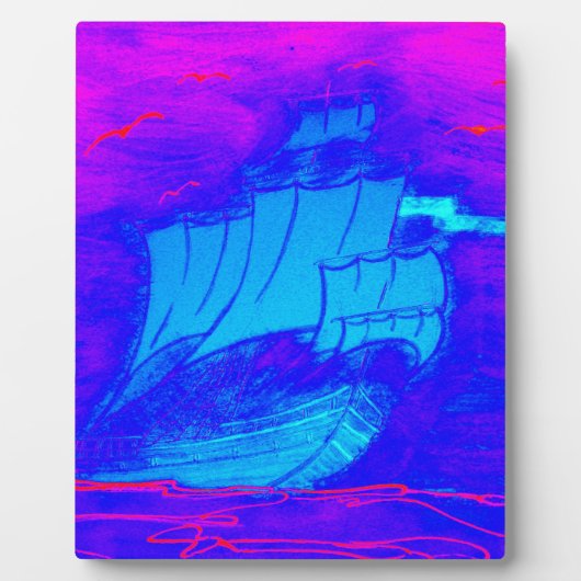 fluoreszierendes Segelboot 1 Fotoplatte (Vorderseite)