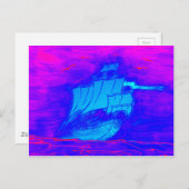 fluoreszierendes Segelboot 1 Postkarte (Vorne/Hinten)