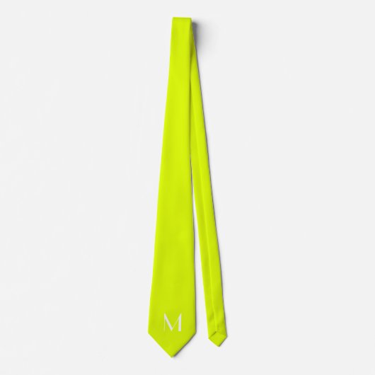 fluoresziergelb - mit Monogramm Krawatte (Vorderseite)